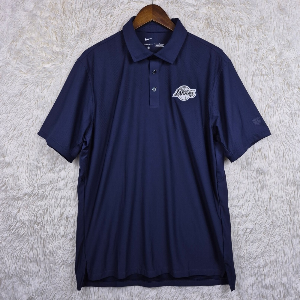 Nike Dri-FIT Los Angeles Lakers Performance Golf Polo Navy Blue 2026 Mens L